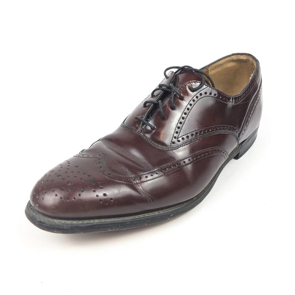 Johnston & Murphy Brown Leather Wingtip Brogue Oxford Size 9.5